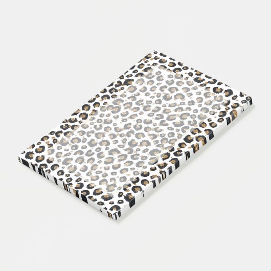 Elegant goud glitter luipaard patroon post-it® notes (Schuin)