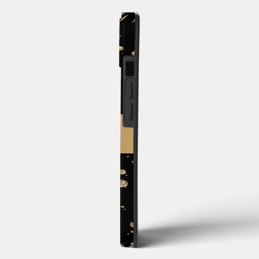 Elegant Goud Glitter Sparkle Black Personaliseer Case-Mate iPhone Case (Achterkant / Links)