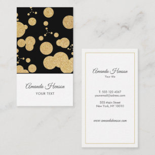 Elegant Goud Glitter Zwart Patroon Visitekaartje