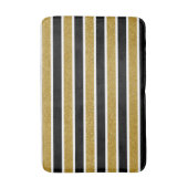 Elegant Goud Glitter Zwart Wit Strepen Badmat (Voorkant Verticaal)