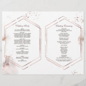 Elegant goud glitters wast frame trouwprogramma flyer (Achterkant)