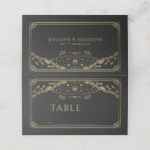 Elegant Goud Gotische Tarot Kaart Bruiloft (Buitenkant ongevouwen)