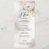 Elegant Goud Grijs Goud Bloemen Bruiloft MENU (Voorkant)