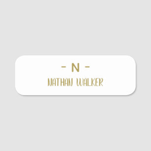 Elegant Goud & Grijs Monogram I Minimalistisch Ele Naamplaatje