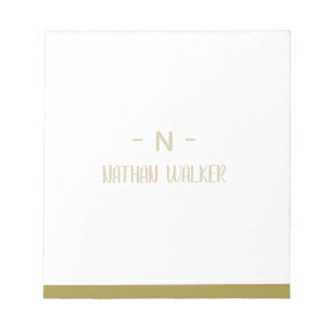 Elegant Goud & Grijs Monogram I Minimalistisch Ele Notitieblok