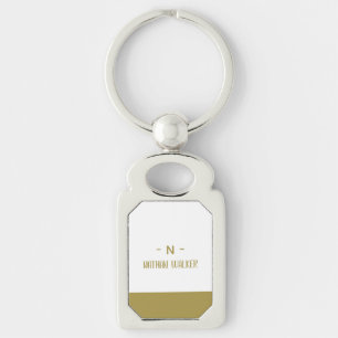 Elegant Goud & Grijs Monogram I Minimalistisch Ele Sleutelhanger