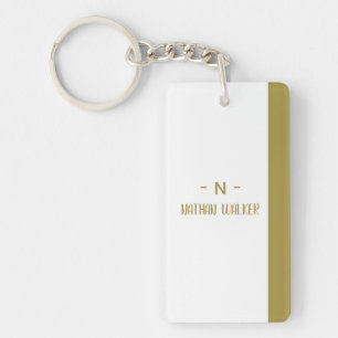 Elegant Goud & Grijs Monogram I Minimalistisch Ele Sleutelhanger
