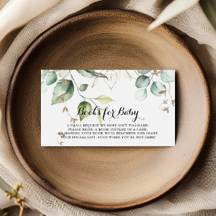 Elegant Goud Groen Baby shower Boekaanvraag Informatiekaartje