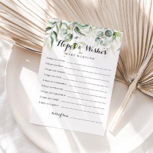 Elegant Goud Groen Baby shower Hopes & Wishes Kaar Briefkaart
