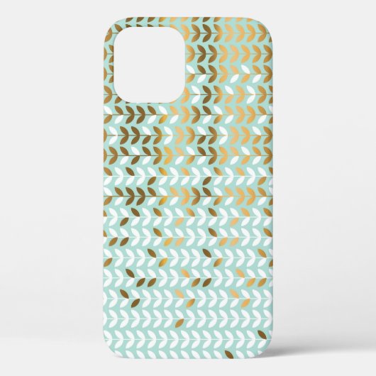 Elegant Goud Groen Bladpatroon Case-Mate iPhone Case (Achterkant)