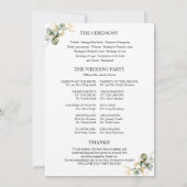 Elegant goud groen bruiloft programma (Achterkant)