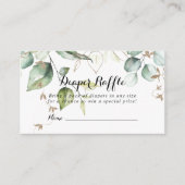 Elegant Goud Groen Luier Raffle Ticket Informatiekaartje (Voorkant)
