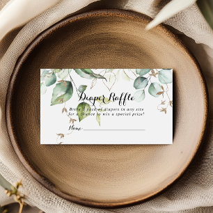 Elegant Goud Groen Luier Raffle Ticket Informatiekaartje