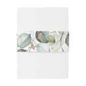 Elegant Goud Groen Monogram Bruiloft Uitnodiging Uitnodigingen Wikkel (Achterkant Voorbeeld)