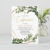 Elegant Goud & Groene Botanische Bevestiging Kaart (Staand voorkant)