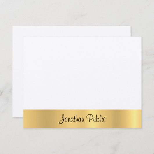 Elegant Goud Hand Script Modern Sjabloon Flat Laid (Voorkant / Achterkant)