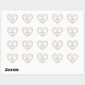 Elegant Goud Hart Script Blush Roze Bloemen Blader Sticker (Vel)