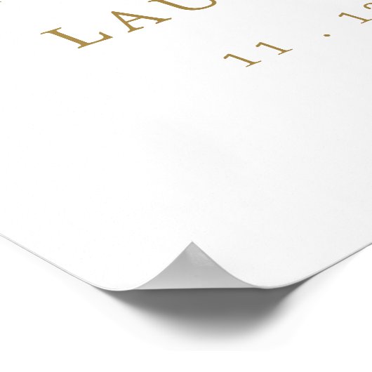 Elegant goud Het feest begint hier Trouwbord Poster (Hoek)