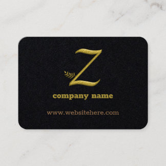 Elegant Goud Initiaal Letter Z Logo Visitekaartje
