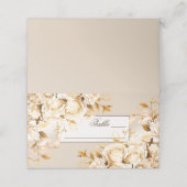 Elegant Goud & Ivoor Bloemen Bruiloft (Buitenkant ongevouwen)