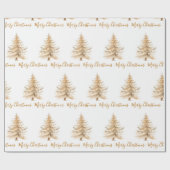 Elegant Goud Kerstboom Vakantie Wrapping Papier (Vlak)