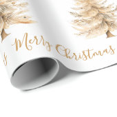 Elegant Goud Kerstboom Vakantie Wrapping Papier (Rol Hoek)