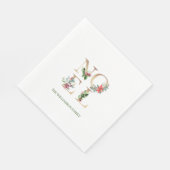 Elegant Goud Kerstmis Noel groen Bloemen Servet (Hoek)