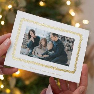 elegant goud kleine belletjes foto kerstmis lijst folie feestdagenkaart