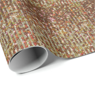 Elegant goud koperen glinsterende sequin patroon cadeaupapier