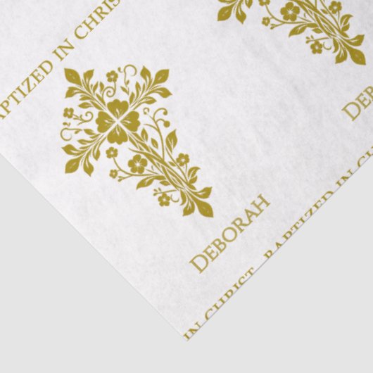 Elegant Goud  Kruisdoop Tissuepapier (Detail)