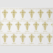 Elegant Goud Kruisdoop Tissuepapier (Voorkant)