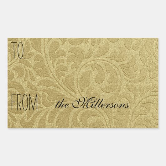 Elegant Goud Leaves Gift Label (Voorkant)