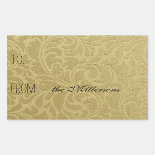 Elegant Goud Leaves Gift Label