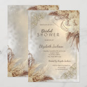 Elegant Goud Lijst Boho Flowers Vrijgezellenfeest Kaart (Voorkant / Achterkant)