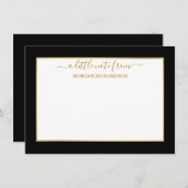 Elegant Goud Lijst - Kies maat - Zwart en Wit Notitiekaartje (Voorkant / Achterkant)