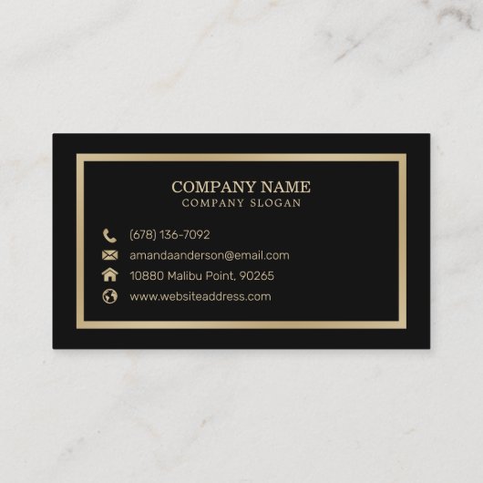 Elegant Goud Lijst op Wit Marmer | VISITEKAARTJE (Achterkant)