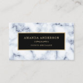 Elegant Goud Lijst op Wit Marmer | VISITEKAARTJE (Voorkant)