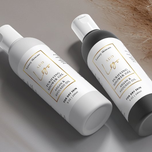 Elegant Goud Logo 8 OZ Kosmetisch Flessenetiket Sparkling Wijnetiket