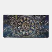 Elegant Goud Mandala Blauw Galaxy Bureaumat (Voorkant)