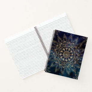 Elegant Goud Mandala Blauw Galaxy Notitieboek