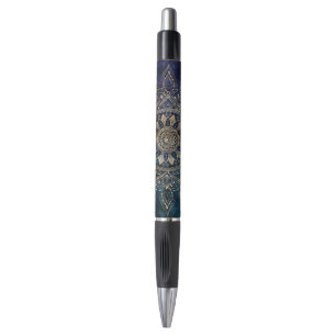 Elegant Goud Mandala Blauw Galaxy Pen