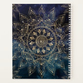 Elegant Goud Mandala Blauw Galaxy Planner (Achterkant)