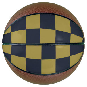 Elegant goud & marine blauw geruit patroon basketbal