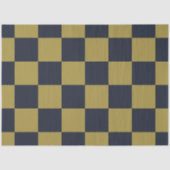 Elegant goud & marine blauw geruit patroon tissuepapier (Voorkant)