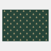 Elegant goud marine blauw groen rood kerstbomen inpakpapier vel (Voorkant 3)