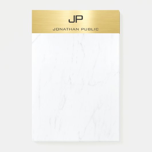 Elegant Goud Marmer Eenvoudige Moderne Trendy Sjab Post-it® Notes (Voorkant)