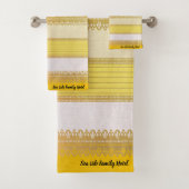 Elegant goud met gele en witte streep bad handdoek (Insitu)