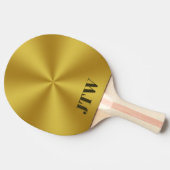 Elegant Goud met Monogram Sjabloon Tafeltennisbatje (Zijkant)