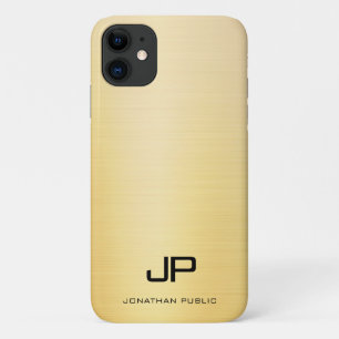 Elegant Goud Modern Monogram Naam Sjabloon iPhone 11 Hoesje