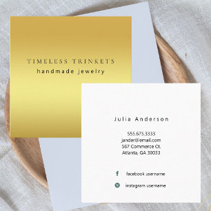 Elegant Goud Moderne Sieraden Ontwerper Vierkante Visitekaartje